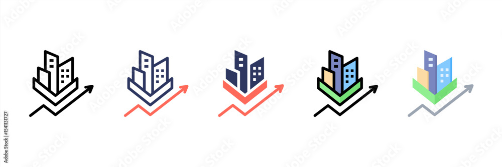 Obraz premium Price Up Multi Style Icon Set