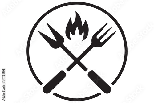  BBQ Grill and Food Silhouette Set – Summer Barbecue Vector Icons.