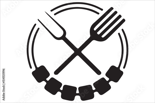  BBQ Grill and Food Silhouette Set – Summer Barbecue Vector Icons.