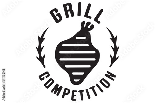  BBQ Grill and Food Silhouette Set – Summer Barbecue Vector Icons.