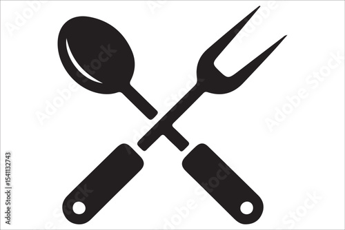  BBQ Grill and Food Silhouette Set – Summer Barbecue Vector Icons.
