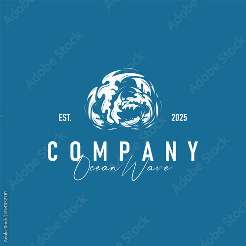 summer vacation with minimalist beach summer logo concept with palm tree and ocean logo concept illustration symbol template