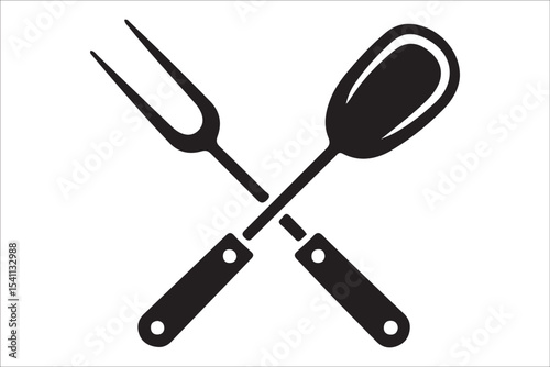  BBQ Grill and Food Silhouette Set – Summer Barbecue Vector Icons.