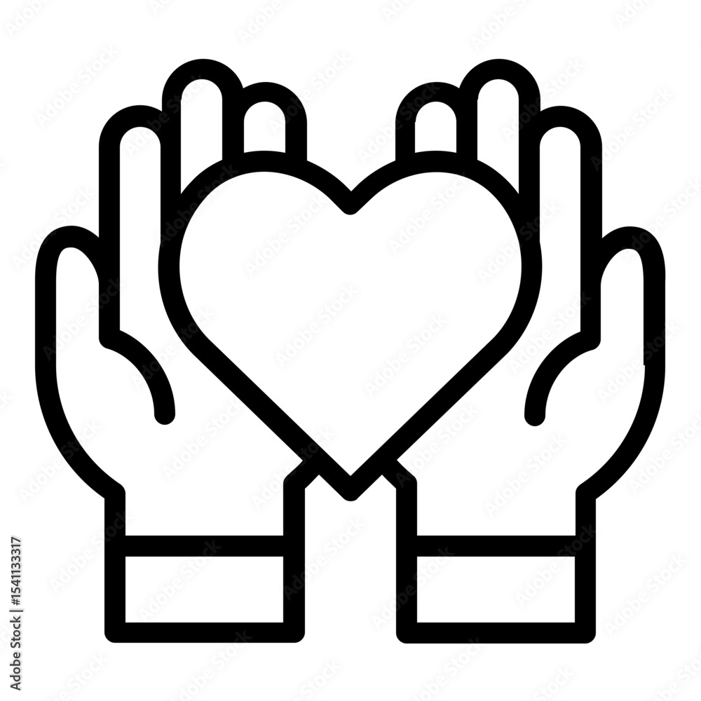 Obraz premium give heart icon line