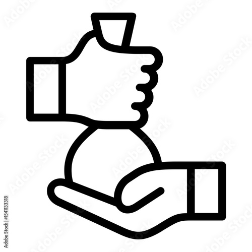 money bag icon line