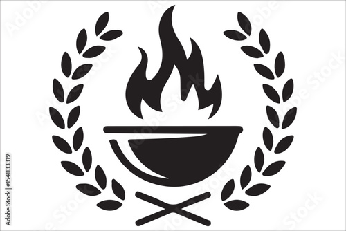  BBQ Grill and Food Silhouette Set – Summer Barbecue Vector Icons.