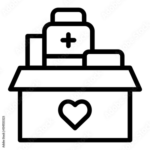 medicine donation icon line