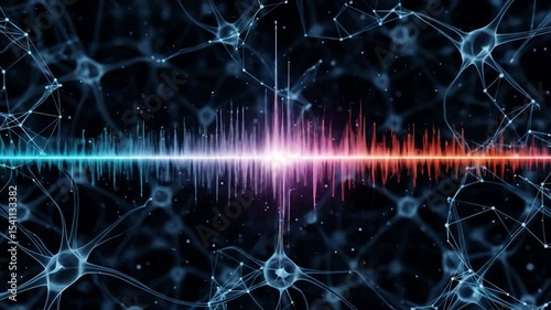 Neural Network Activity: Brainwave Visualization with Neurons and Oscillating Signal