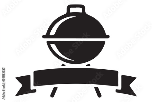  BBQ Grill and Food Silhouette Set – Summer Barbecue Vector Icons.