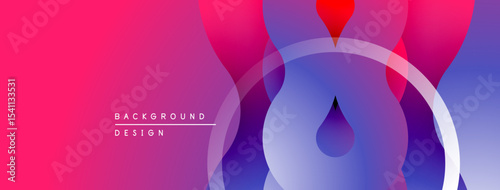 Abstract gradient background. Vivid magenta, purple, blue hues blend smoothly. Circular shapes overlap creating dynamic visual effect.