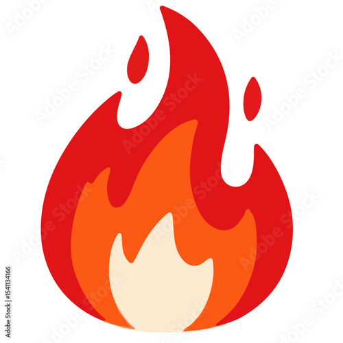 A stylized, cartoonish depiction of a fire flame.