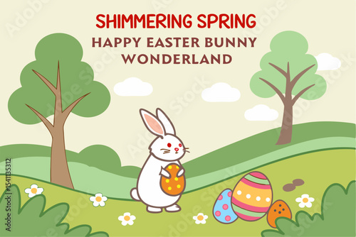 Shimmering Spring: Happy Easter Bunny Wonderland
