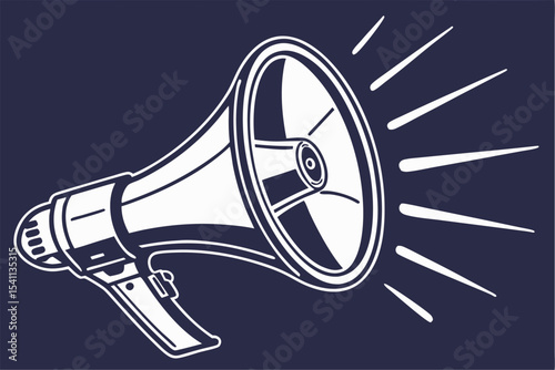 Silhouetted Sound: Megaphone Speaker Icon