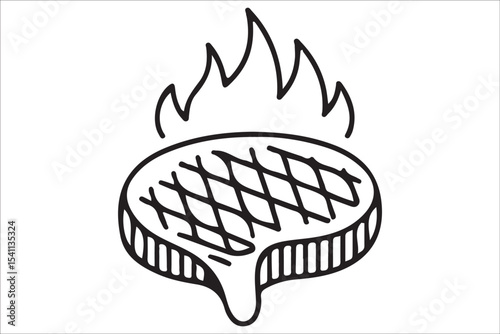  BBQ Grill and Food Silhouette Set – Summer Barbecue Vector Icons.