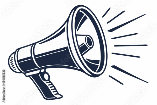 Sound Alert: Megaphone Icon in Silhouette Style