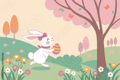Shimmering Spring: Happy Easter Bunny Wonderland