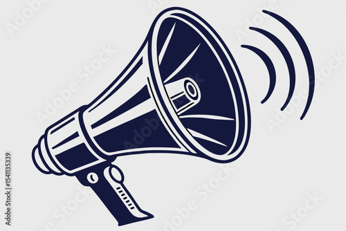 Sound Alert: Megaphone Icon in Silhouette Style