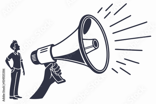 Amplify Message: Megaphone Speaker Silhouette