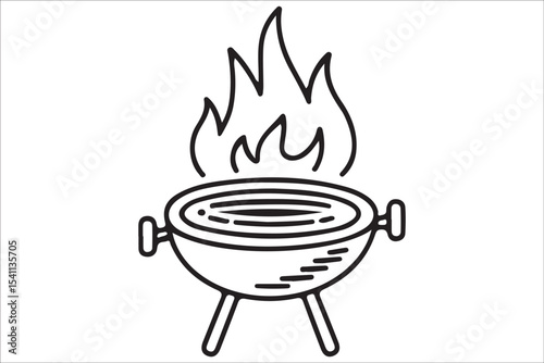  BBQ Grill and Food Silhouette Set – Summer Barbecue Vector Icons.