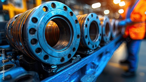 Close-up view of industrial machinery components.