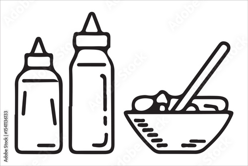  BBQ Grill and Food Silhouette Set – Summer Barbecue Vector Icons.