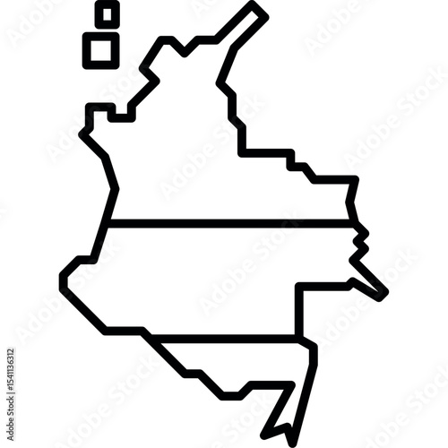 Flat style vector map of Colombia
