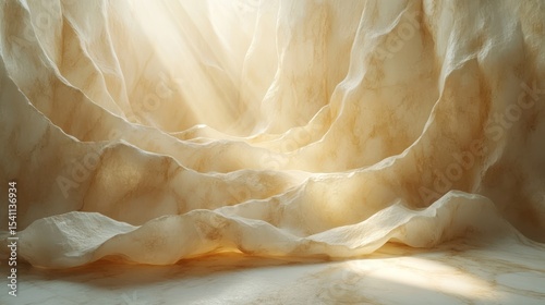 Organic minimalism with a focus on soft textures, warm neutral tones, and abstract nature