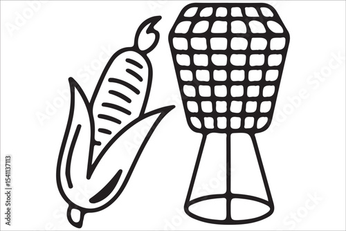 BBQ Grill and Food Silhouette Set – Summer Barbecue Vector Icons.