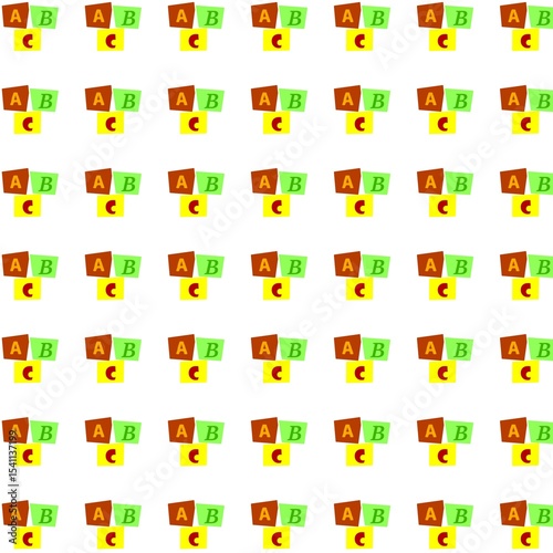 Seamless pattern illustration flat design ABC alphabet letters cartoon doodle style for fabric, picture label, wallpaper, banner, poster.