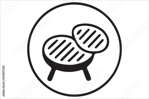 BBQ Grill and Food Silhouette Set – Summer Barbecue Vector Icons.