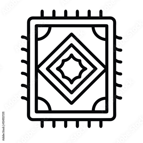"rug carpet outline vector icon"