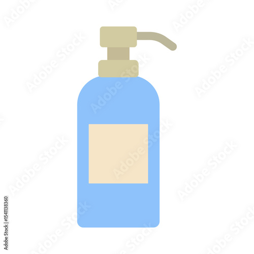 Bottle designed for liquid soap with a pump in a light blue color