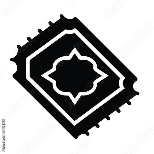 "rug carpet silhouette vector icon"