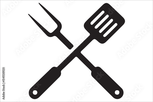 BBQ Grill and Food Silhouette Set – Summer Barbecue Vector Icons.