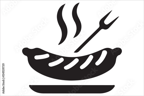 BBQ Grill and Food Silhouette Set – Summer Barbecue Vector Icons.