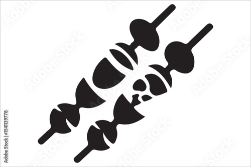 BBQ Grill and Food Silhouette Set – Summer Barbecue Vector Icons.