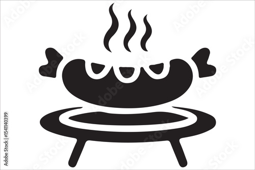 BBQ Grill and Food Silhouette Set – Summer Barbecue Vector Icons.