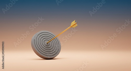 Bullseye Moment: An arrow strikes the bullseye, a symbol of precision and achieving goals, set against a clean gradient backdrop.