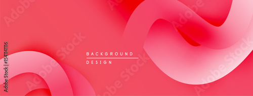 Abstract red background. Smooth curves create flowing shapes, modern design. Minimalist aesthetic, soft gradients present.
