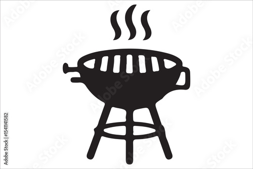 BBQ Grill and Food Silhouette Set – Summer Barbecue Vector Icons.