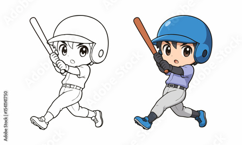 baseball player coloring page for kids