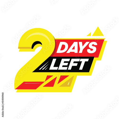 Two days left countdown announcement promotional graphic with bold text and modern design