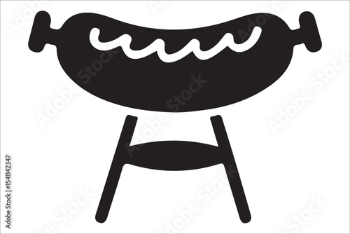 BBQ Grill and Food Silhouette Set – Summer Barbecue Vector Icons.