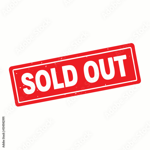 Sold out stamp red sign isolated on white background vector illustration