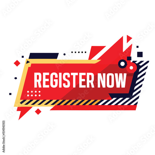 Modern and eye-catching register now button design for marketing and event promotion