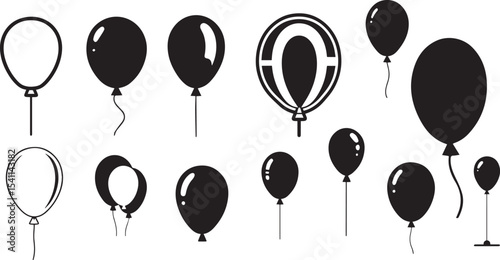 Balloon Silhouette Collection Vector Illustration