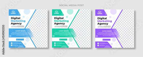 Advertising and marketing social media post for creative market agency. Editable minimalistic social media poster for creative market agency.  Suitable for advertising and marketing banner.  