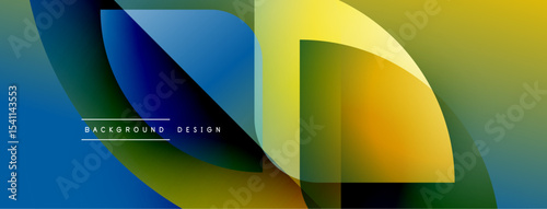 Abstract gradients overlap, creating dynamic visual effect. Bright colors blend smoothly, forming modern design element.