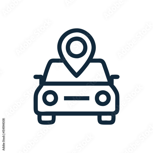 Car with location pin Icon