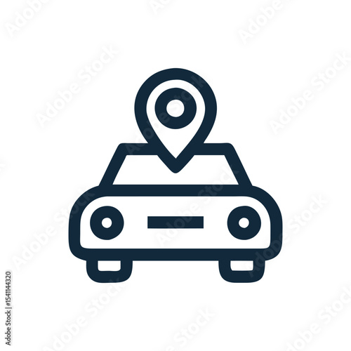 Car Location Pin Icon Vector